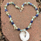 necklace "Mavericks" Shell & Sterling pendant, Amazonite, Sodalite, Shells, Mermaid necklace, Beach wear, Surfer jewelry, Reiki charged, Sea