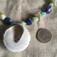 necklace "Mavericks" Shell & Sterling pendant, Amazonite, Sodalite, Shells, Mermaid necklace, Beach wear, Surfer jewelry, Reiki charged, Sea