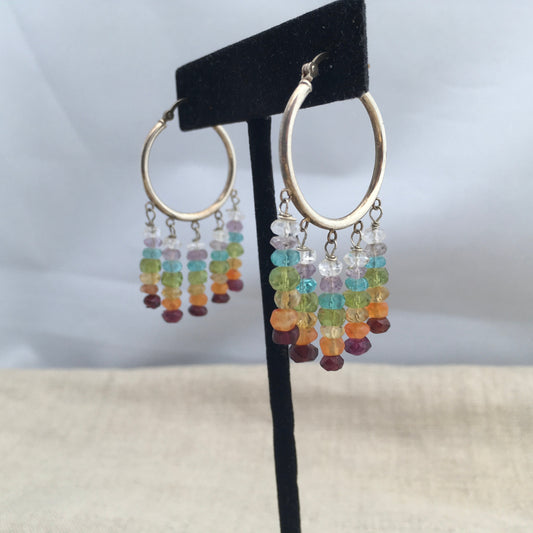 earrings "Rainbow Hoops" sterling hoops, Rainbow earrings, LGBTQ+ jewelry, Pride, Ally, chakra jewelry, Reiki charged, hoop earrings