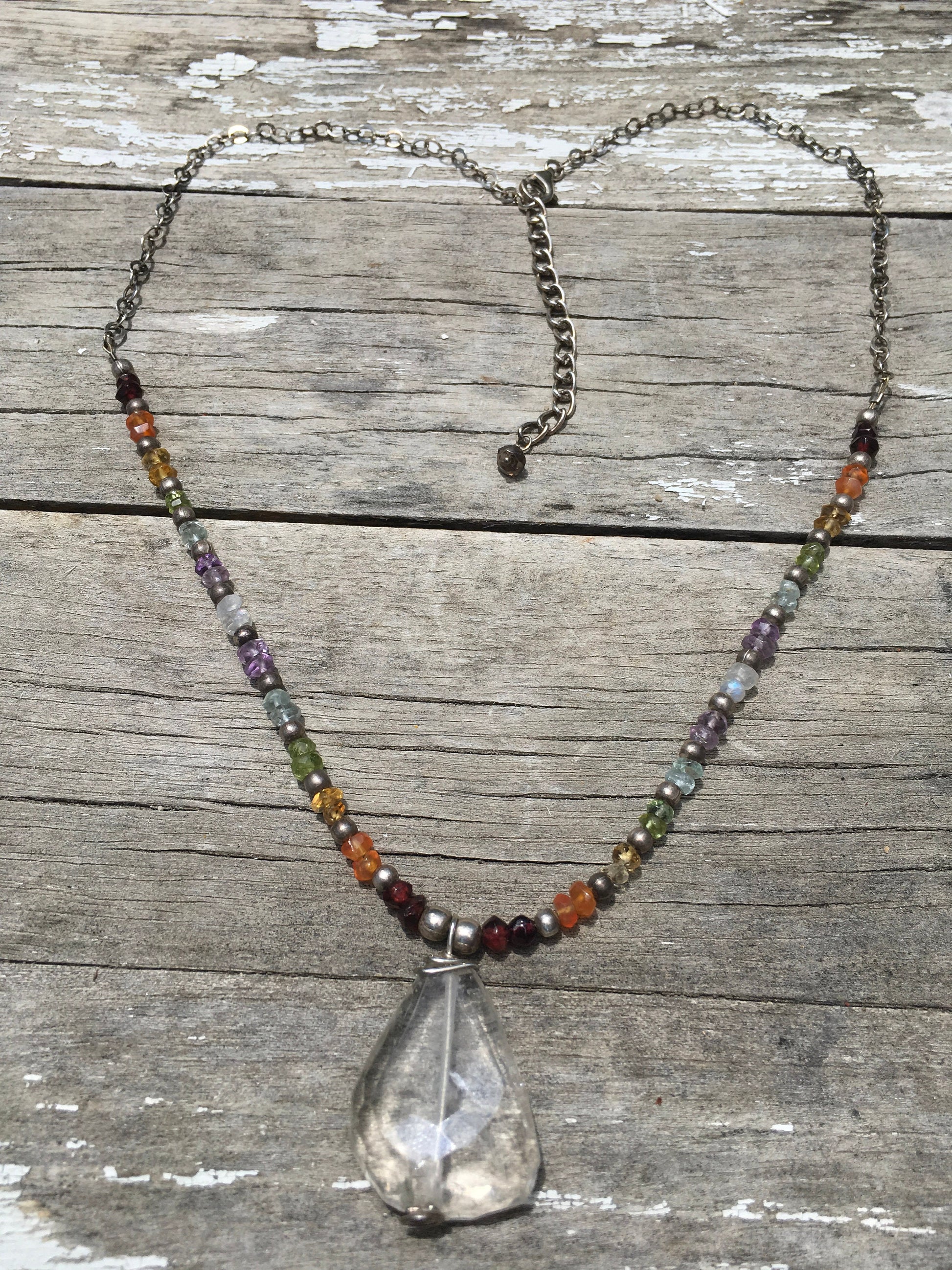 necklace "Sweet Rainbows" quartz pendant, Semi-precious Stones, Pride, Rainbow necklace, LGBTQ+ jewelry, Chakra jewelry, Reiki charged