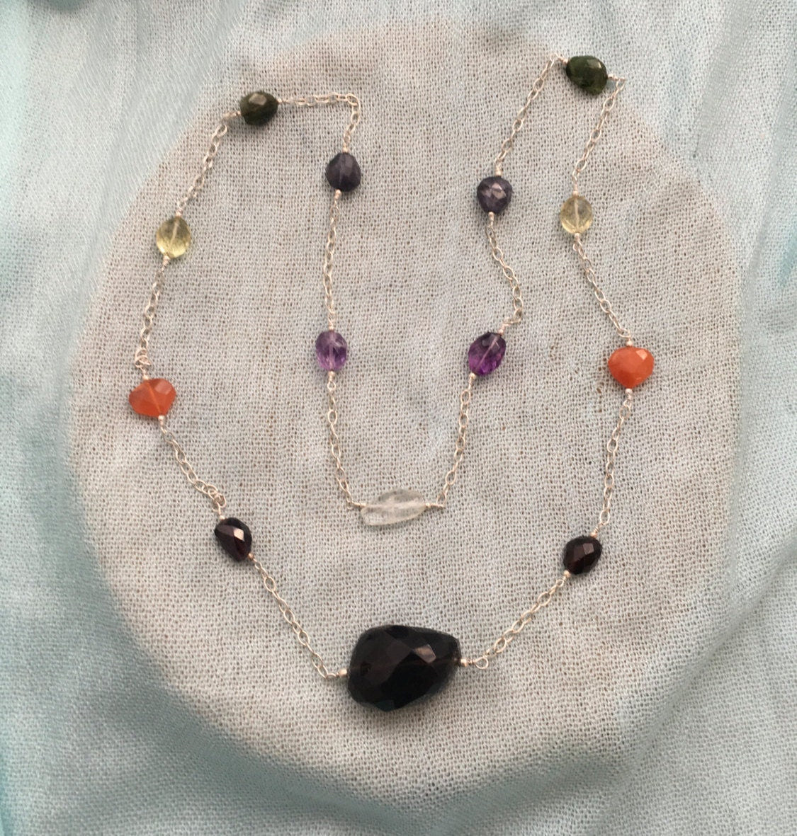 necklace "Continuous Rainbow" Handmade chain, Rainbow stones, Chakra jewelry, LGBTQ necklace, Pride jewelry, Rainbow jewelry, Reiki charged