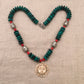 necklace “Sun Mask” Carved Bone Sun pendant, Turquoise, Red fire coral, Pewter beads, Hamsa toggle, reiki charged, Gender Neutral jewelry