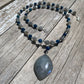 necklace "Spring Rains" Labradorite & Apatite pendant, Labradorite, Apatite, Hill Tribe Silver, Reiki charged, Gift Idea, Gender Neutral