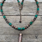 necklace "Leopard in the Sky" Leopardskin Jasper pendant & beads, Afghan Turquoise, Gender Neutral necklace, Reiki charged, Protection stone