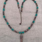necklace "Leopard in the Sky" Leopardskin Jasper pendant & beads, Afghan Turquoise, Gender Neutral necklace, Reiki charged, Protection stone