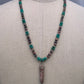 necklace "Leopard in the Sky" Leopardskin Jasper pendant & beads, Afghan Turquoise, Gender Neutral necklace, Reiki charged, Protection stone