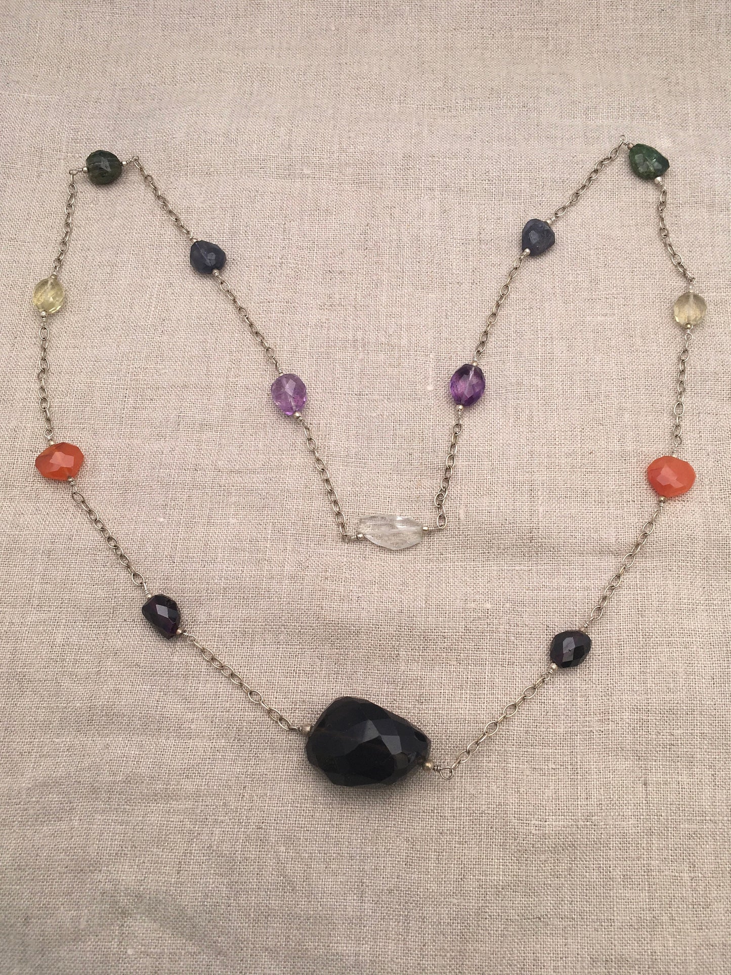 necklace "Continuous Rainbow" Handmade chain, Rainbow stones, Chakra jewelry, LGBTQ necklace, Pride jewelry, Rainbow jewelry, Reiki charged