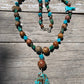necklace "Desert Summer" Kingman Turquoise & Jasper pendant, Turquoise, Jasper, Animal Fetish, Gift idea, Wild West jewelry, Gender Neutral