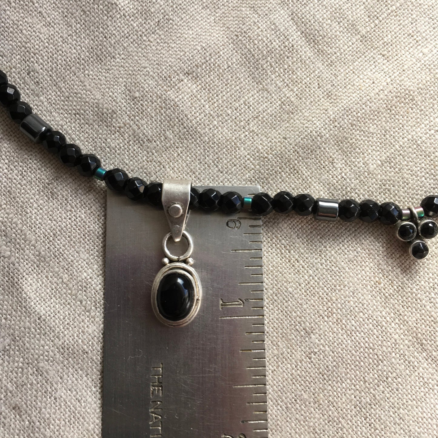 necklace "Black Hole" 3 Onyx Pendants, Onyx beads, Hematite, Rainbow Hematite, Celestial series, Gender Neutral, Gift idea, Reiki charged