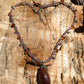 necklace "MidSummer Sunset" Hessonite pendant, Amethyst, Brown Garnet, Mid-Summer, Litha, Eclipse jewelry, Reiki charged, Gift idea