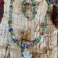 necklace "Heavenly Garland" Sterling Filigree Hamsa, Millefiori beads, Hill Tribe Silver beads, Good Luck Charm, Hand of God, Reiki charged