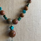 necklace "Desert Summer" Kingman Turquoise & Jasper pendant, Turquoise, Jasper, Animal Fetish, Gift idea, Wild West jewelry, Gender Neutral