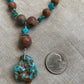 necklace "Desert Summer" Kingman Turquoise & Jasper pendant, Turquoise, Jasper, Animal Fetish, Gift idea, Wild West jewelry, Gender Neutral
