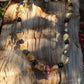 necklace "The Harvest" Red Jasper Skull, Citrine, Garnet, Pyrite, Gender Neutral jewelry, Lord Hades, Underworld jewelry, All Things Creepy