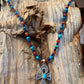 necklace "Life Renewed" Vintage Silver Ankh, Egyptian Turquoise, Afghan Lapis, Carnelian, Egyptian style, Bohemian jewelry, Gender Neutral
