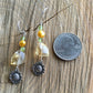 Earrings “Spring Drops” Sterling Flowers, Faceted Citrine, Pearls, Green Garnet, Spring Line, gift idea, Sunflowers, drop earrings