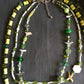 necklace "Peace" Dove pendant, Statement Piece, Spring Line, Gift idea, Birds, Earth Day, Peridot, shell heishi, leaves, Gender Neutral