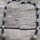 Necklace “Spiral Deep” Sapphires, Aquamarine, Fine Silver Shell focal beads, Statement Piece, gift idea, March & September birthstone