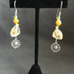 Earrings “Spring Drops” Sterling Flowers, Faceted Citrine, Pearls, Green Garnet, Spring Line, gift idea, Sunflowers, drop earrings