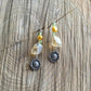 Earrings “Spring Drops” Sterling Flowers, Faceted Citrine, Pearls, Green Garnet, Spring Line, gift idea, Sunflowers, drop earrings