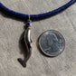 Necklace “My point is...Dolphins” vintage sterling dolphin, Afghan lapis, Vintage Turquoise, Shell Heishi, Dolphin necklace, Water Jewelry