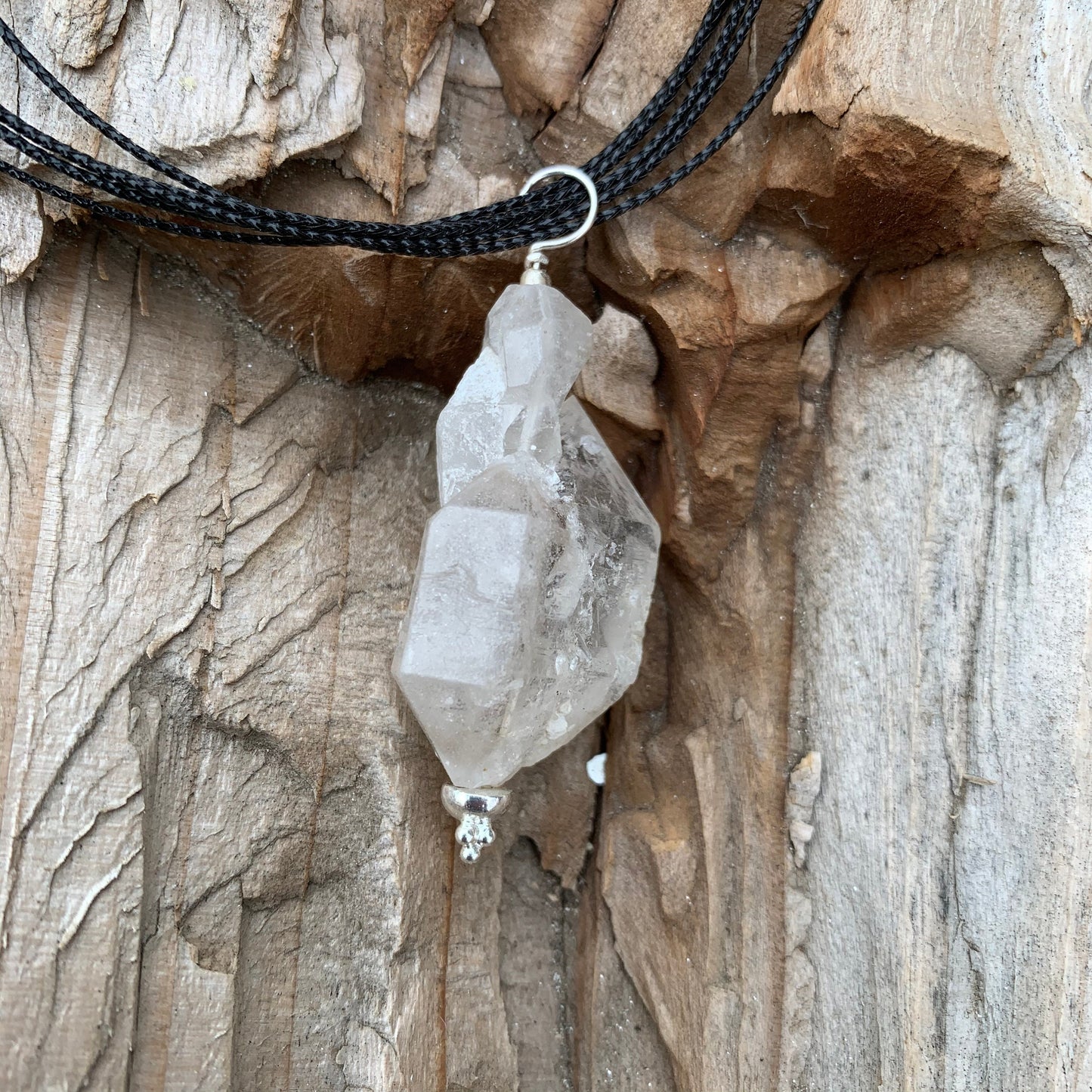 Pendant "Crystal City" Double Terminated quartz, Crystal pendant, Reiki charged, Gender Neutral jewelry, Crystal jewelry, Quartz cluster