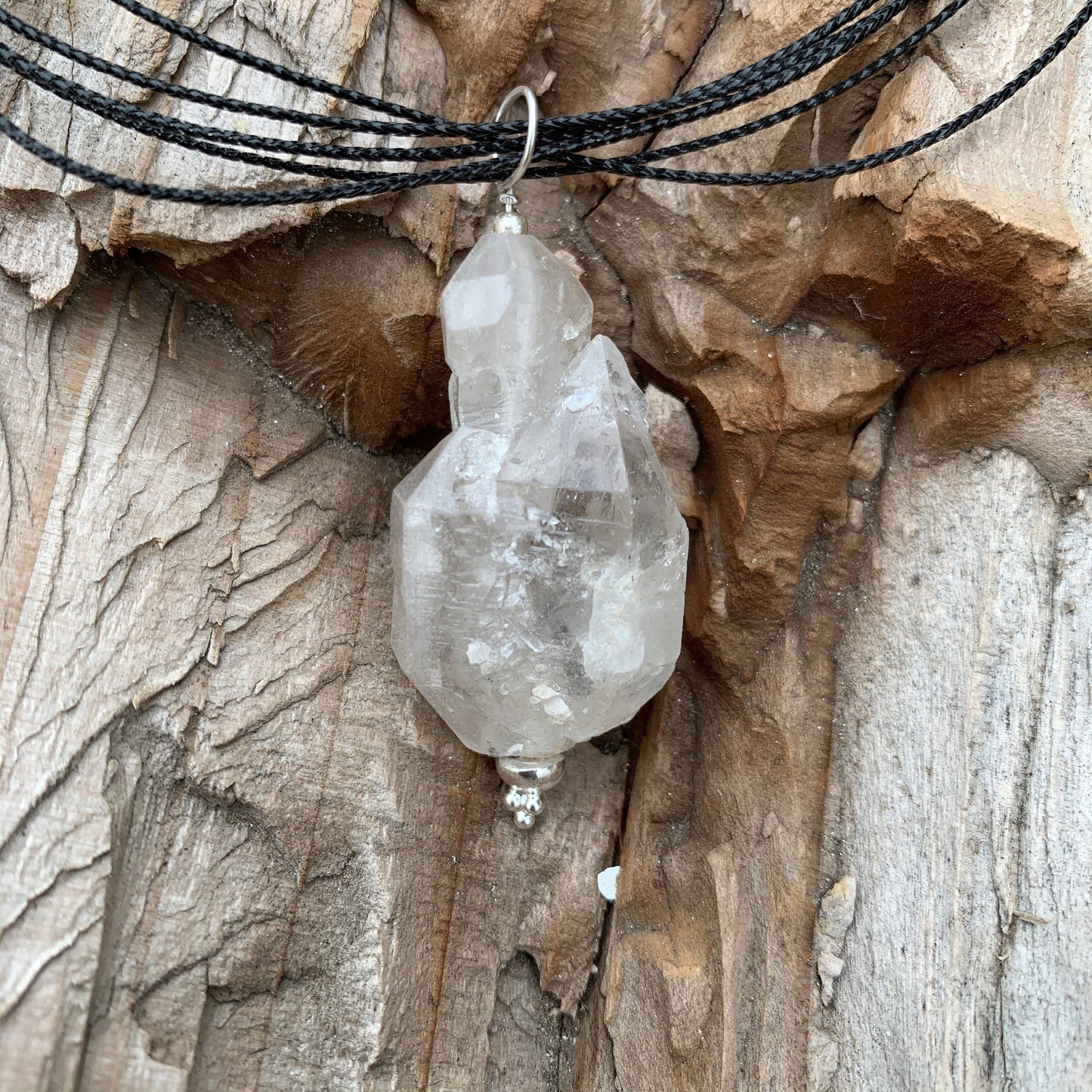 Pendant "Crystal City" Double Terminated quartz, Crystal pendant, Reiki charged, Gender Neutral jewelry, Crystal jewelry, Quartz cluster