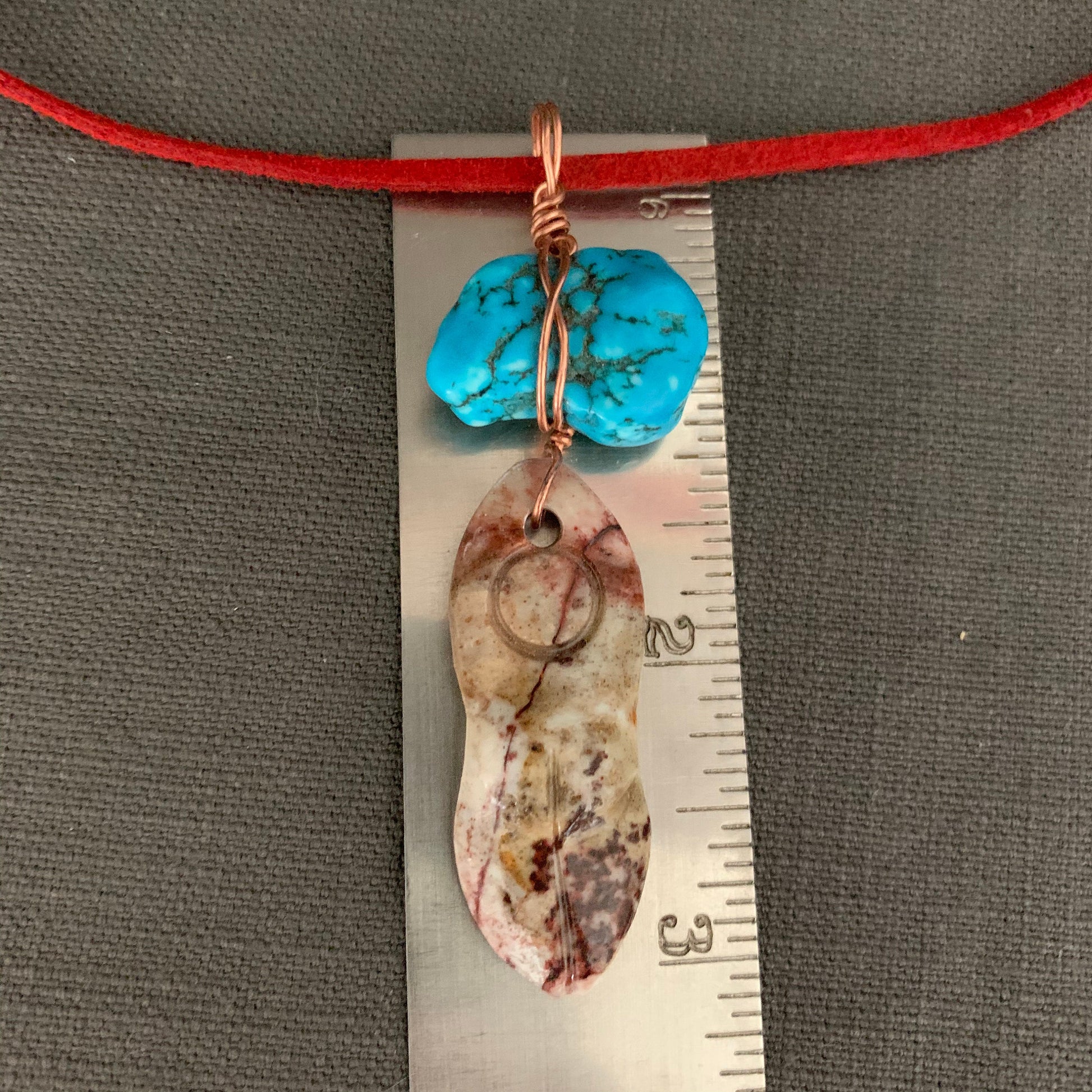 pendant "Mother Sky" Goddess jewelry, carved stone Goddess, Turquoise nugget, copper wire, Pagan jewelry, Nut, Sky Goddess, gender neutral