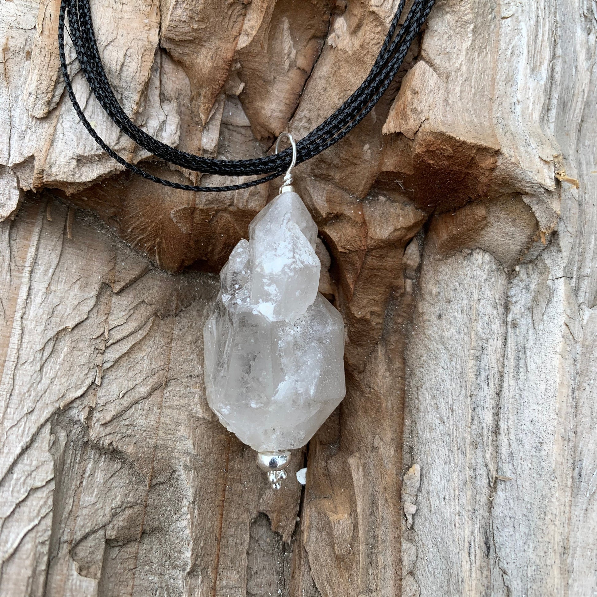 Pendant "Crystal City" Double Terminated quartz, Crystal pendant, Reiki charged, Gender Neutral jewelry, Crystal jewelry, Quartz cluster