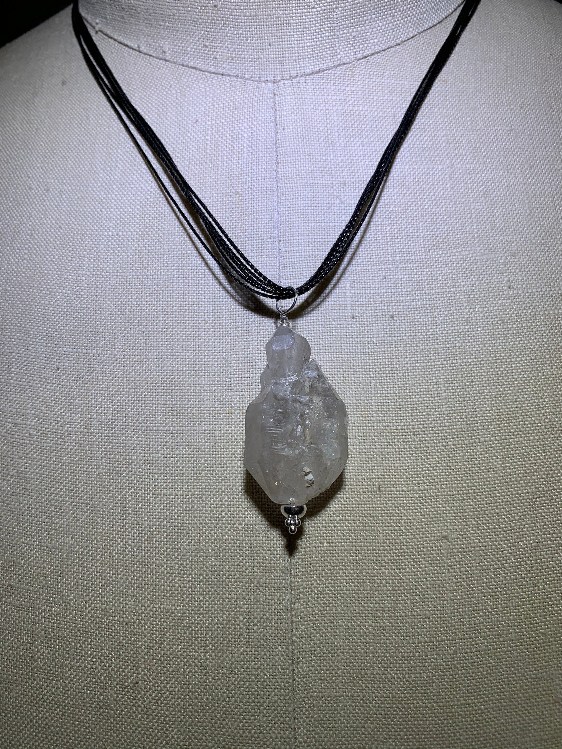 Pendant "Crystal City" Double Terminated quartz, Crystal pendant, Reiki charged, Gender Neutral jewelry, Crystal jewelry, Quartz cluster