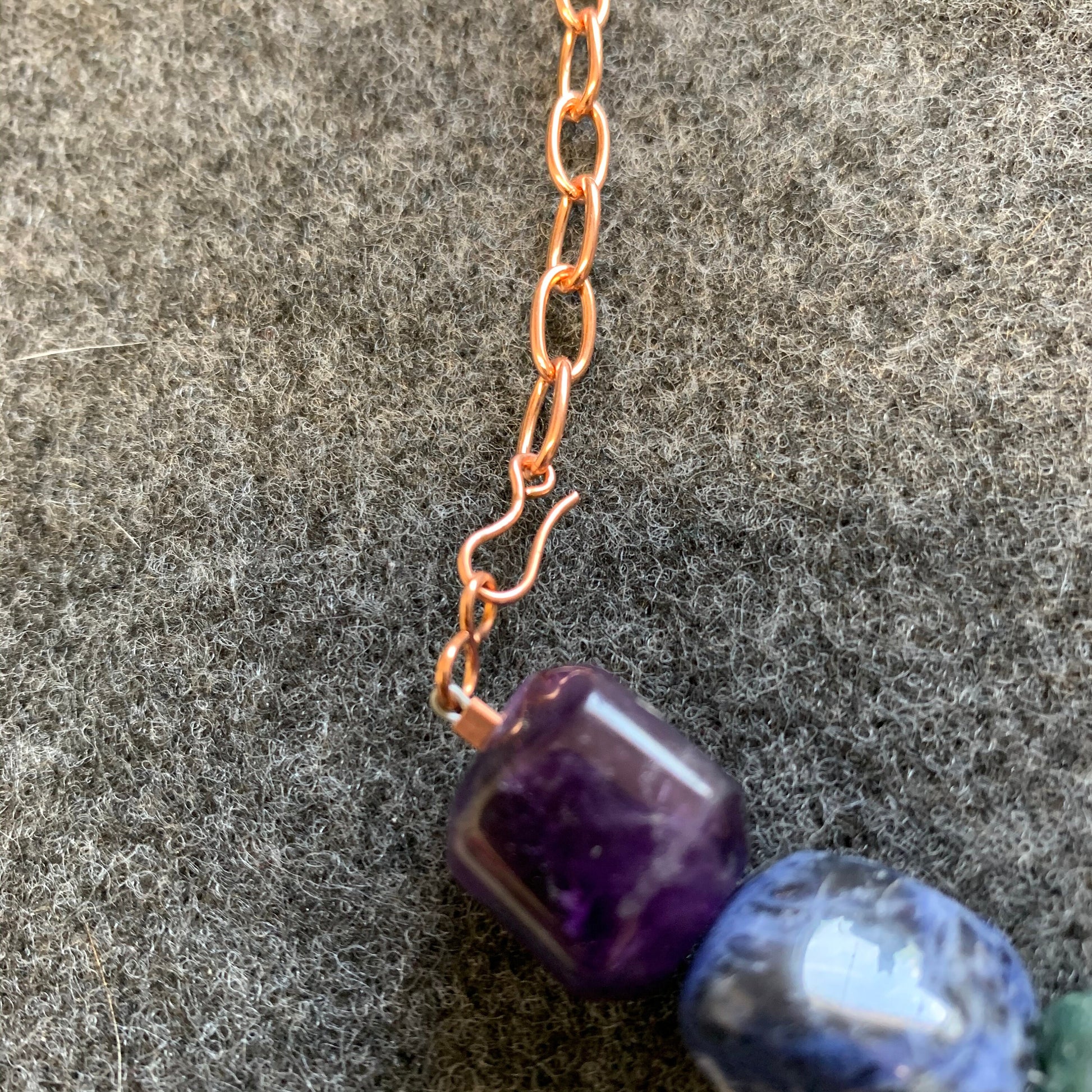 Necklace “Earthy Rainbow” Pride necklace, Gender Neutral, LGBTQ+ jewelry, Red Tiger Eye, Jasper, Agate, Moss Agate, Sodalite, Fluorite