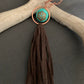 Pendant “Woke” Enameled Bell with Mandala, Copper link, Ultra Suede tassel, Meditation Bell, Tassel pendant, Gift Idea, Reiki charged