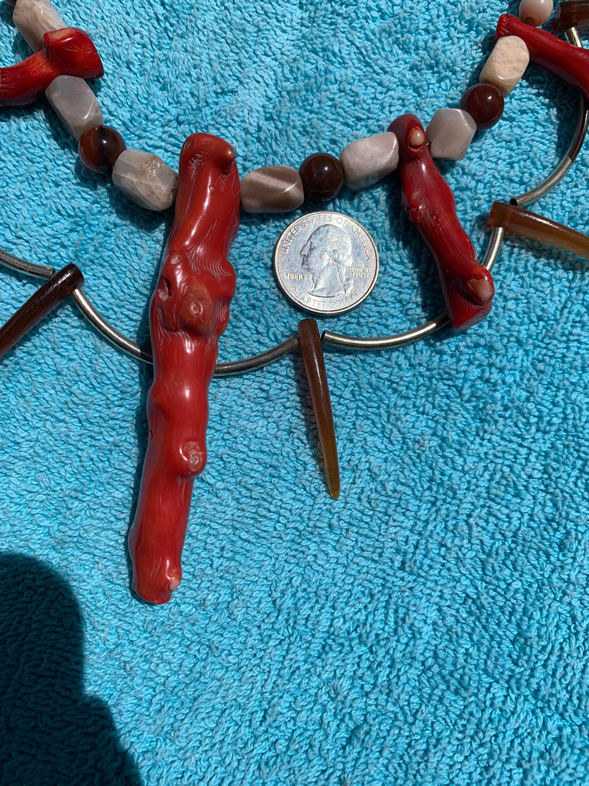 necklace "Pele" Fire coral, Peach moonstone, Carnelian, Statement necklace, Volcano Goddess, Reiki charged, Ocean Jewelry, Gender Neutral