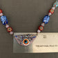 necklace "Fall Flowers" Murano glass Evil Eye pendant, Gift idea, Protection charm, Millefiori beads, Lampwork beads, Copper chain