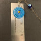 necklace "Seeing Circles" Murano glass Evil Eye pendant, Evil Eye beads, Protection charm, sterling chain, handmade links, Gender Neutral