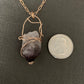 Pendant, Amethyst in Bronze, Amethyst crystal point, Bronze Wire, Organic design, Healing crystal, Gender neutral, Chakra jewelry, Third Eye