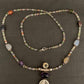 necklace "Fae Feather" carved bone Feather with Amethyst & Citrine pendant, Fairy jewelry, Semi-precious stones, Gift idea, Fae necklace