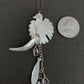 Pendant “White Crow” Mother of Pearl Crow, MOP Feather, Quartz, Crow energy, Animal Spirit, Gender Neutral, Gift idea, Pagan jewelry, Reiki