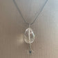 Pendant “Seeing in All Directions” Clear Quartz tumble, Sterling Compass Rose charm with Evil Eye, Gender Neutral jewelry, Reiki charged