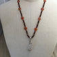 necklace "Overcoming Obstacles with Love" carved Quartz Ganesh pendant, Aventurine hearts, Garnets, Gift idea, Gender Neutral, Reiki charged