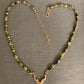 Necklace “Ancient Hart” Bronze Stag Head, Tiger Eye, Peridot, Pyrite, Gender Neutral, Reiki charged, Solar Plexus chakra, Prosperity stones