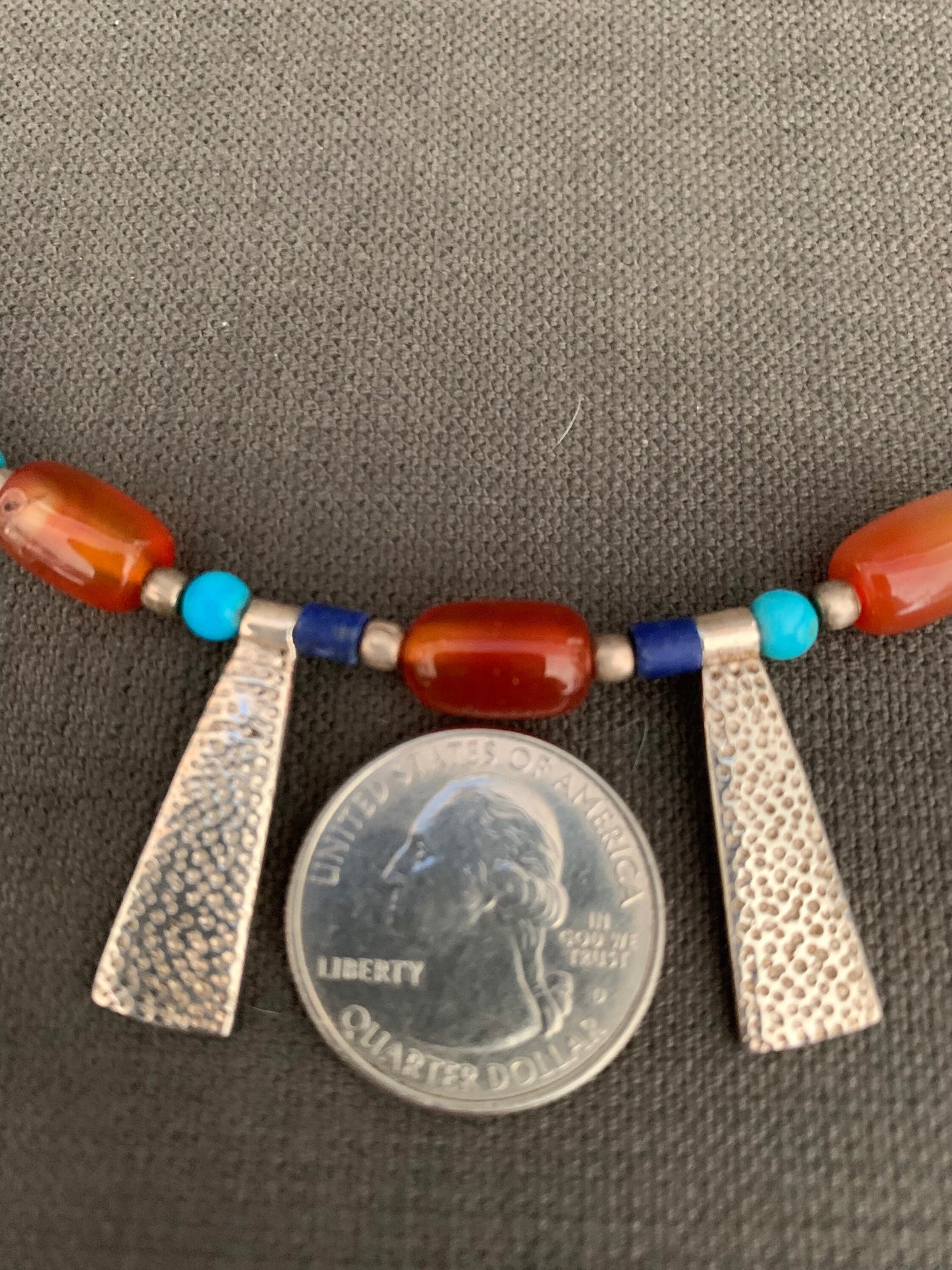 necklace "Broad Collar" Broad Collar style, Afghan lapis, Carnelian, Turquoise, Gender Neutral, Statement piece, Bib necklace, Reiki charged