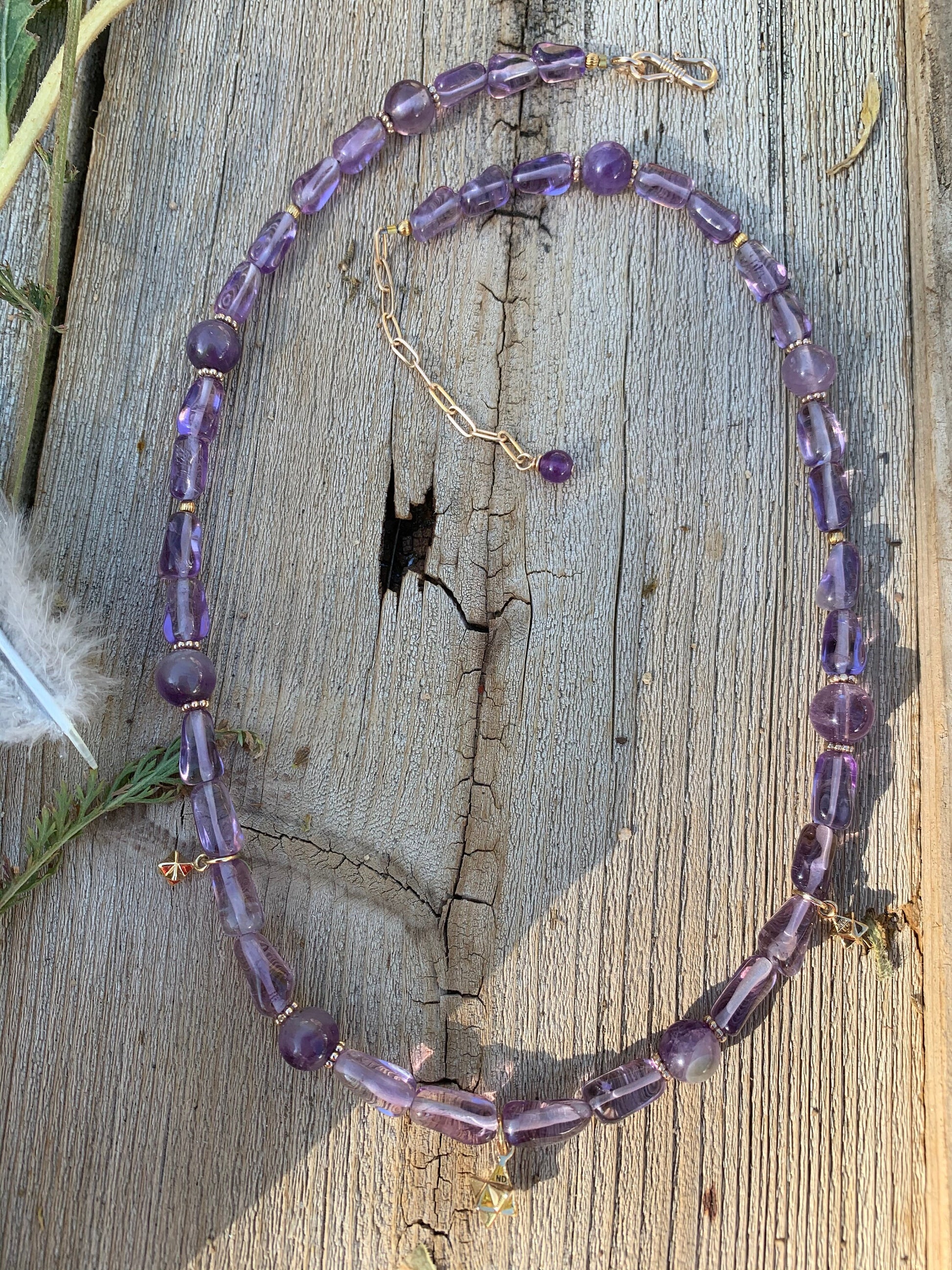 Necklace “Transcending Dimensions” Bronze Mekabahs, Amethyst, Bronze jewelry, Gift Idea, Sacred Geometry, Gender Neutral jewelry, Reiki