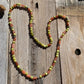necklace "Autumn" Fine Silver Leaf pendant, Serpentine, Sunstone, Gender Neutral jewelry, Reiki charged, Hill Tribe Silver, Chiang Mai beads