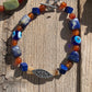 bracelet "Eye See You" Pewter All Seeing Eye, Lapis, Carnelian, Agate, Evil Eye beads, Protection, Gift idea, Gender Neutral, Reiki charged