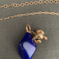 Pendant “Ram Skull” Bronze Ram Skull, Afghan Lapis, Memento Mori, Gender Neutral Jewelry, Ram Totem, Animal Guide, Reiki charged, Samhain