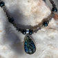 Necklace “Royal Peacock” Carved Labradorite Peacock, Faceted Teal Pearls, Labradorite, Amethyst, Gift Idea, Statement Piece, Reiki Charged