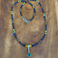 Necklace “Almost Primary" Green Agate pendant, Afghan Lapis, Carnelian, Gift idea, Stacking necklace, Zoom jewelry, Gender Neutral jewelry