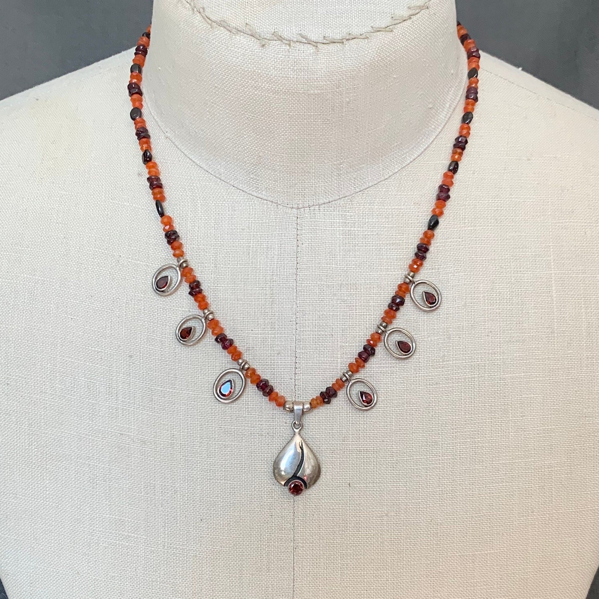 garnet necklace "Sacred Flame" Garnet pendants, Carnelian, Chakra jewelry, Sacral and Root Chakras, Reiki charged, Gift idea, Fire necklace