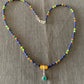 Necklace “Almost Primary" Green Agate pendant, Afghan Lapis, Carnelian, Gift idea, Stacking necklace, Zoom jewelry, Gender Neutral jewelry